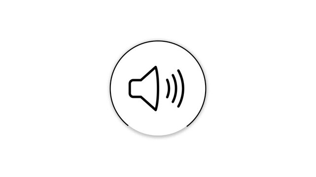 Dynamic speaker sound icon animation background transparent interface element
