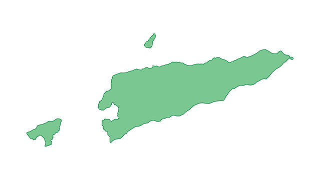Timor-Leste East Timor outline green