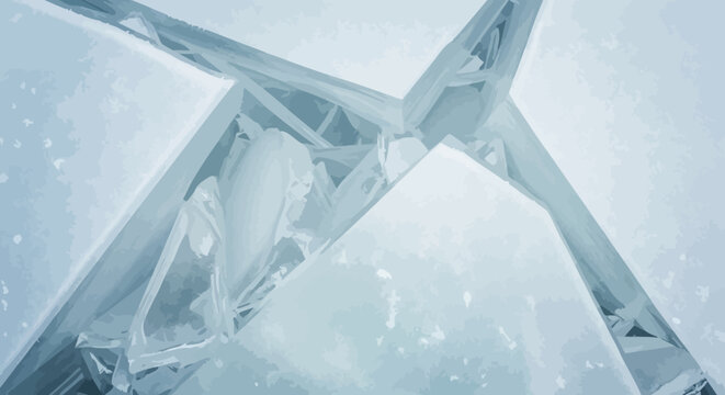 Minimalist blue ice shards and frozen crystal background
