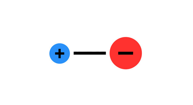 Minimalist blue plus and red minus icons with connection