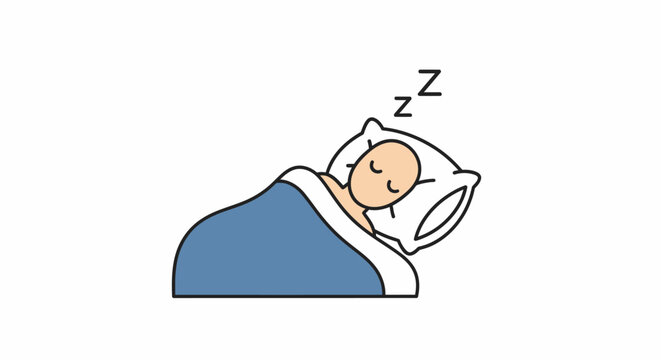A person sleeping peacefully in bed.