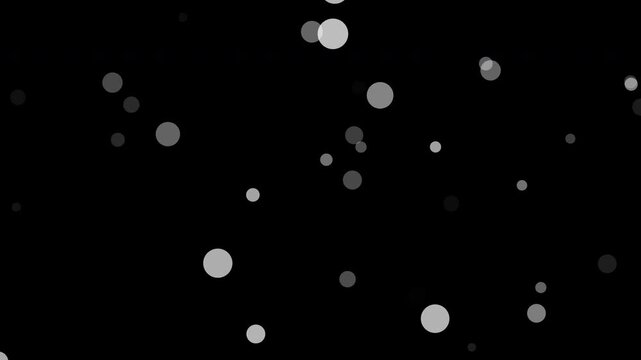 Cinematic white dust particles floating in dark void