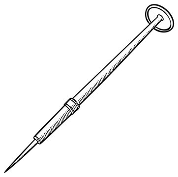 Illustration of a hat pin, vintage accessory