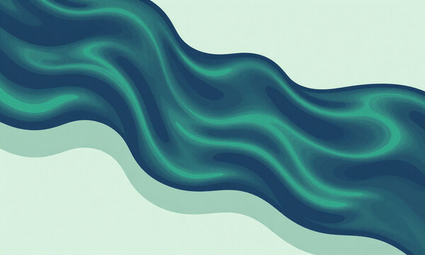 emerald blue green silk satin emulates liquid wave ripple effect beautiful soft folds elegant soft