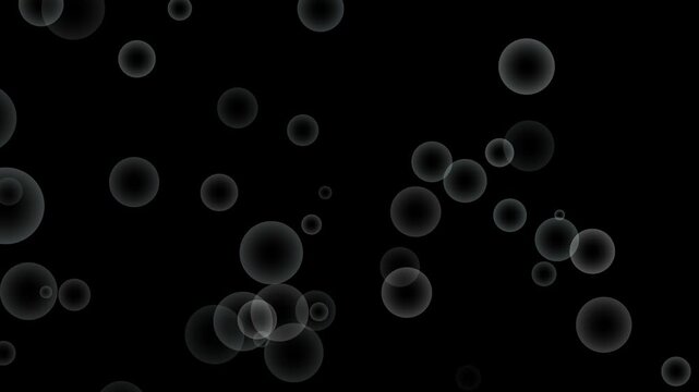 Front View of Bubbles Raising on Black Background in Slow Motion. Beautiful motion bubbles on white backgrounds.Slow-motion shot of shining soap bubbles slowly ascending. Slow rising air bubbles.