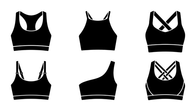 Black Sports Bra Silhouettes Collection