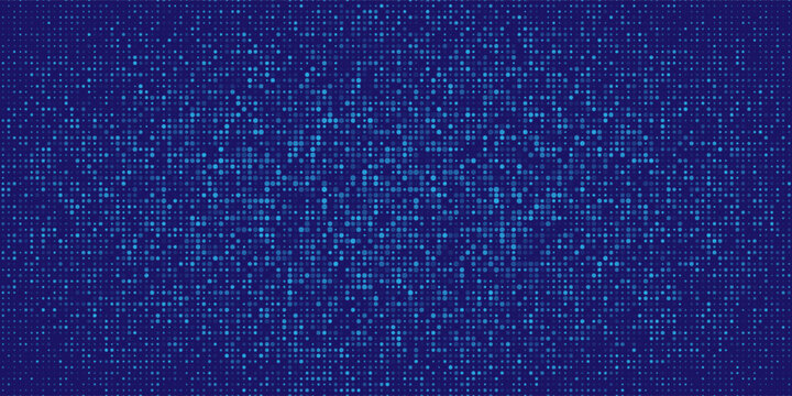 Blue Digital Data Background With Abstract Pixel Dots And Futuristic Technology Grid