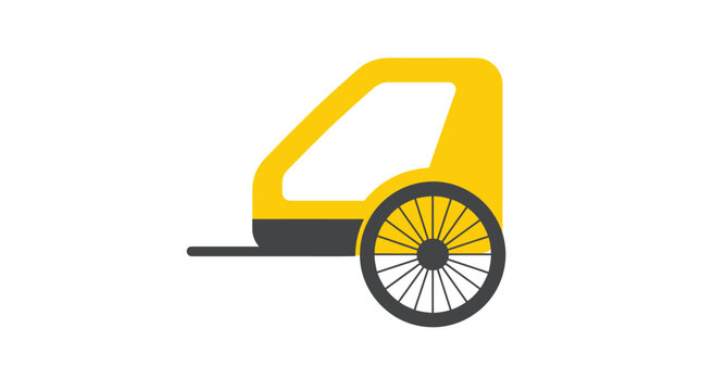 Flat Design Rickshaw Vector Icon