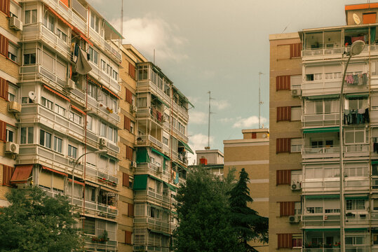 Fachada de edificios residenciales de Madrid