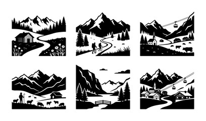 Mountain Village Landscape Scenes © Tasnia