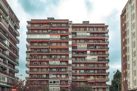 Fachada de edificios residenciales de Madrid