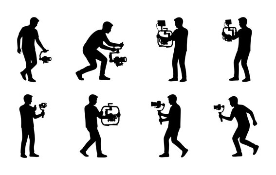 Filmmaker Silhouettes with Gimbal Stabilizers