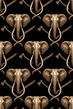 elephant head and bones