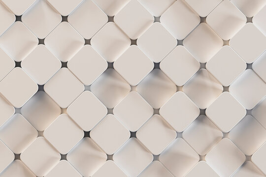 3D ceramic tile pattern with rounded modular surface
