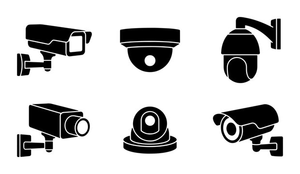 Security Camera Icons: Surveillance Technology Collection