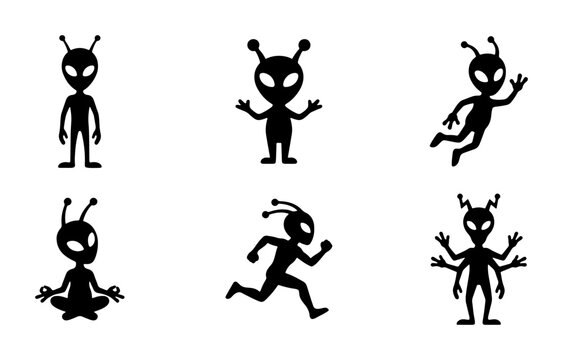 Alien Silhouettes: Various Poses