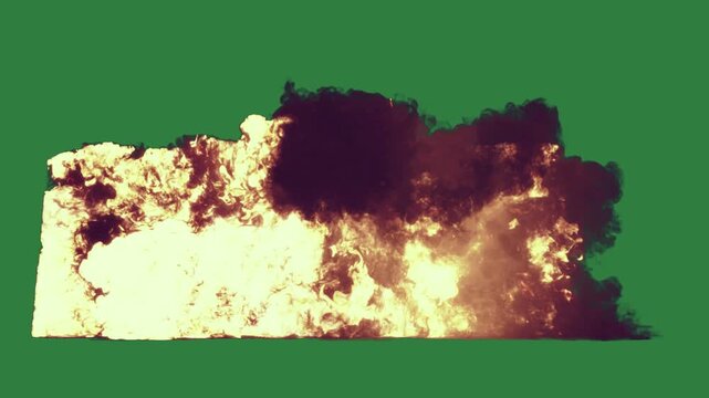 Bird flying in the sky boat floating water on fire middle of bunch sheep cloud pile popcorn large explosion  motion