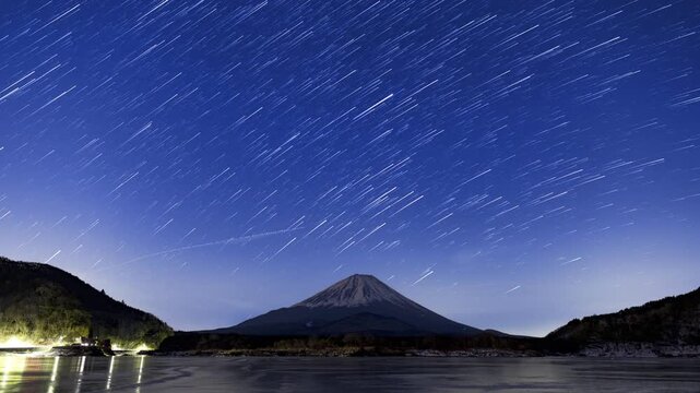かやぶきの里　星空