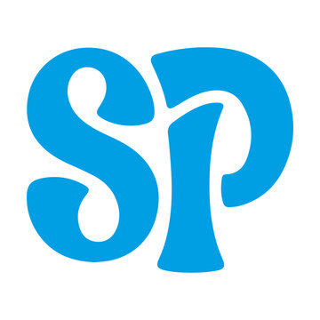 Modern SP monogram logo vector, blue letter S and P combined icon, minimalist corporate typography for branding and identity design