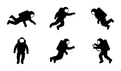 Astronaut Silhouettes in Various Poses © Monirul
