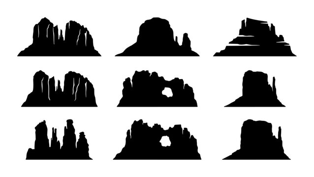 Desert Rock Formations Silhouette Collection