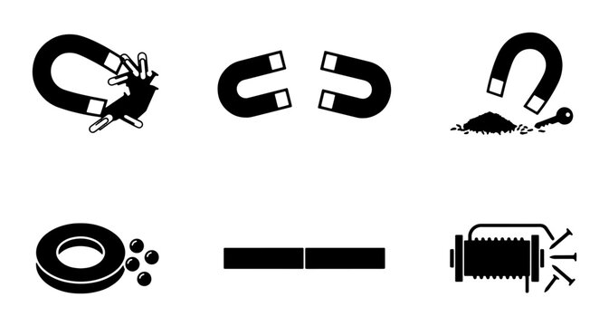 Magnetism Science Icons
