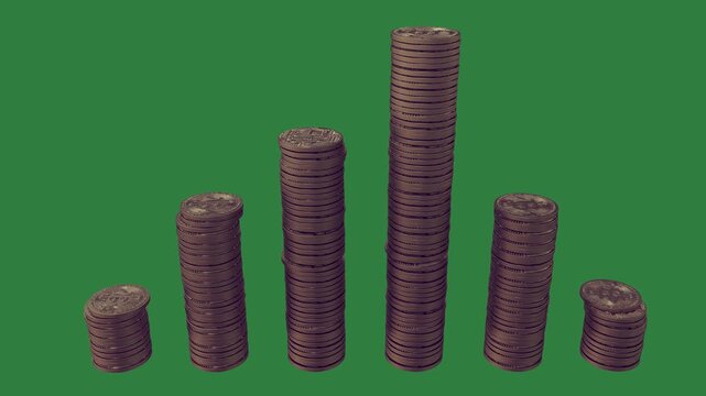 Pile of coins on stack  layers creative movement motion cartoonish illustration figure style frame emotion colorful