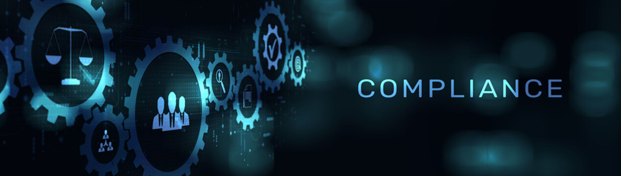 Compliance Ensuring Adherence to Standards and Regulations on a Wide Banner, Business and Technology Concept.