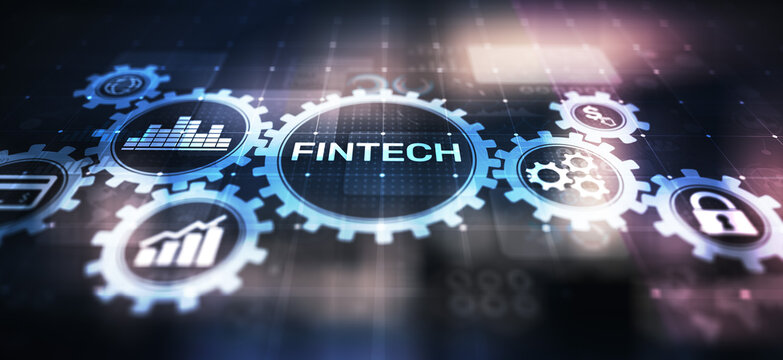 Fintech Financial technology Cryptocurrency investment and digital money. Business concept on virtual screen.