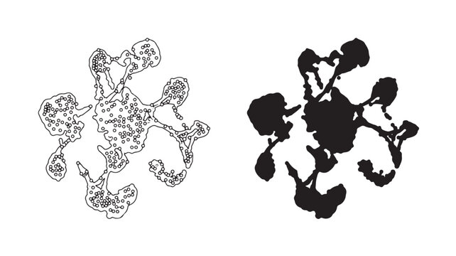 Rorschach Test Inkblot Patterns For Psychology And Psychiatry Concepts Isolated On White