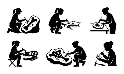 Paleontologist Excavating Fossils © Sumaiya