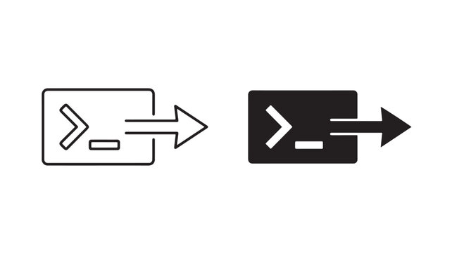 Black and white icons transforming into each other with arrows for business process concepts