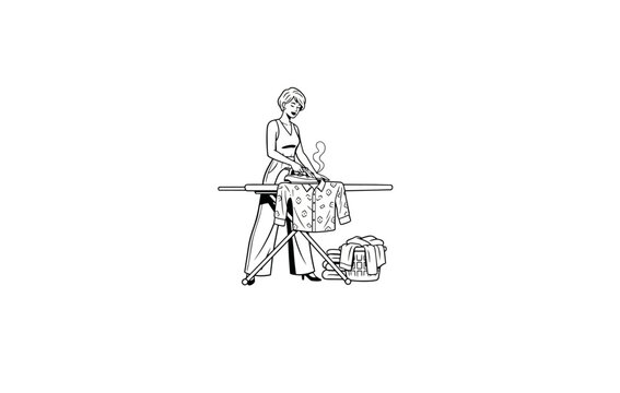 Femme qui repasse