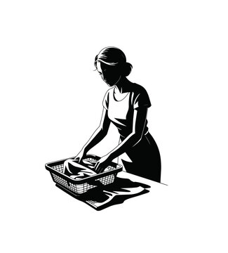Femme qui tri le linge