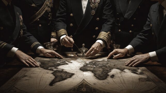 Dividing and ruling the world by sitting around a table. Colonialism.