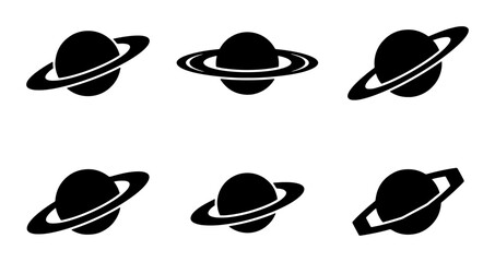 Saturn Planet Icons Set © Shohel