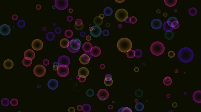 Animation of colorful iridescent bubbles exploding and floating on a green screen.Flying water bubbles green screen motion graphics.Soap air bubbles texture on chroma key green screen background.