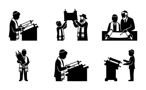 Jewish Rituals: Torah Reading and Study Icons