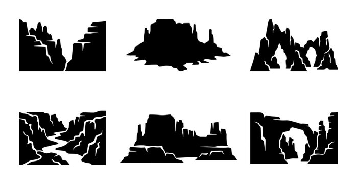 Desert Rock Formations Silhouette Collection