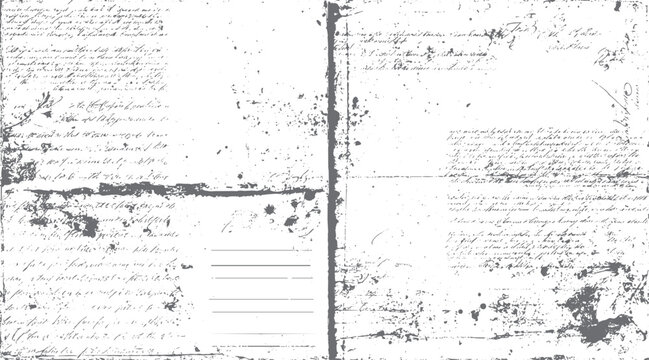 Faded antique handwritten document with ink splatters and textured paper background