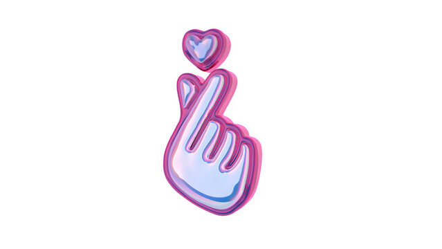3d render of chrome shape y2k k-pop heart inspired music	