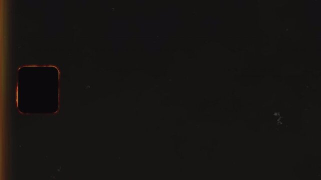 Super 8 mm Film Frame Light Leak Overlay with Sprocket Hole Vintage Transition 4K