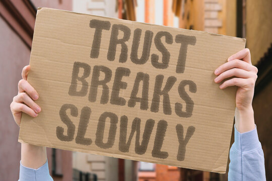 "Trust Breaks Slowly" Repeated small betrayals erode long-built trust. TRUST. BETRAYAL. RELATIONSHIPS. EROSION. FRAGILITY.