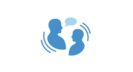 Fototapeta premium conversation icon with two silhouettes and speech bubble