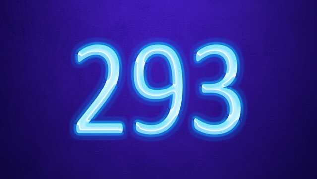 Glowing blue number design of 293 on blue background.