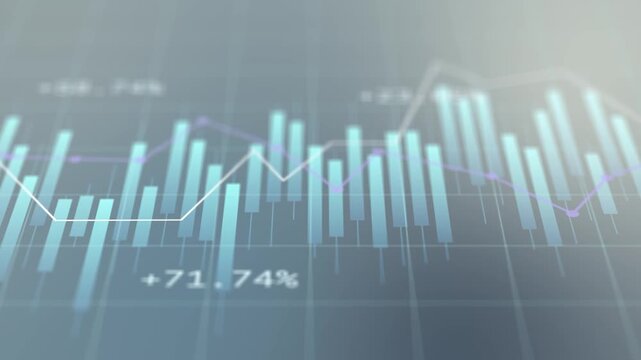 Economic virtual financial graph hologram on blurry exchange rate indicator modern, business growth stock market analysis investment concept, wealth strategy forecast