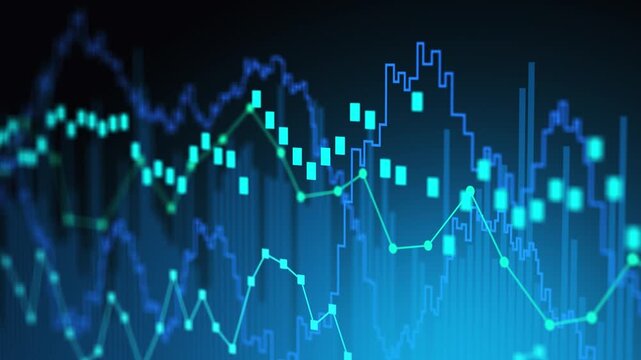 Invest index stock market graph showing, global economic investment strategy, forex currency exchange, business growth trend, and modern technology innovation concept