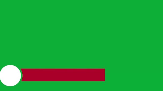 Clean lower third graphic animation with circular logo placeholder on green screen background