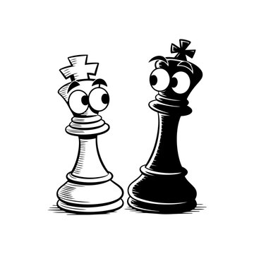 Two Player Chess Vector Illustration | Strategy Board Game Concept Design