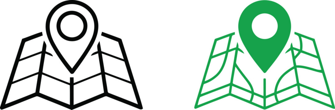 Flat map pinpoint icon with location marker Vector